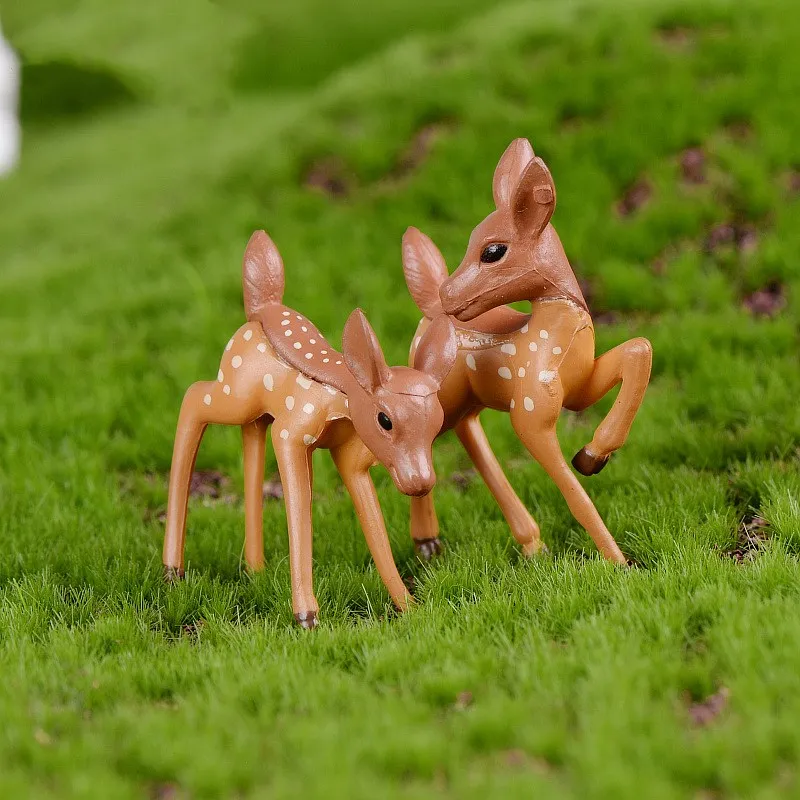 Cartoon Cute Deer Models Figma Dolls Anime Figure Succulents Decoration DIY Creative Crafts Cake Ornaments Gifts Toys for Kids | Игрушки и