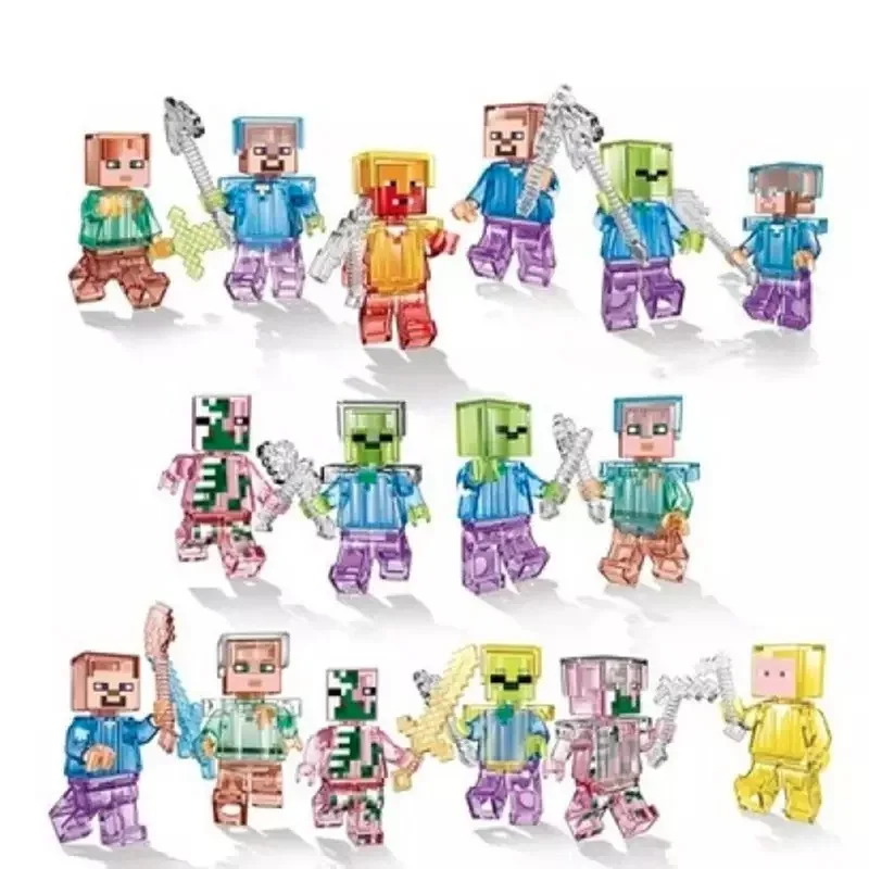 

16pcs/set New Figures My World Assemble Building Blocks toys Bricks For Children Birthday Christmas Gifts Toys