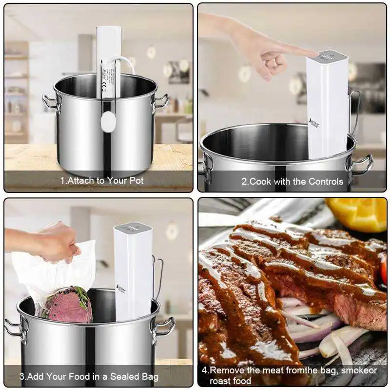 

1800W IPX7 Waterproof Sous Vide Cooker Vacuum Slow Cooker Immersion Circulator Digital Display and Vacuum Air Sealing System