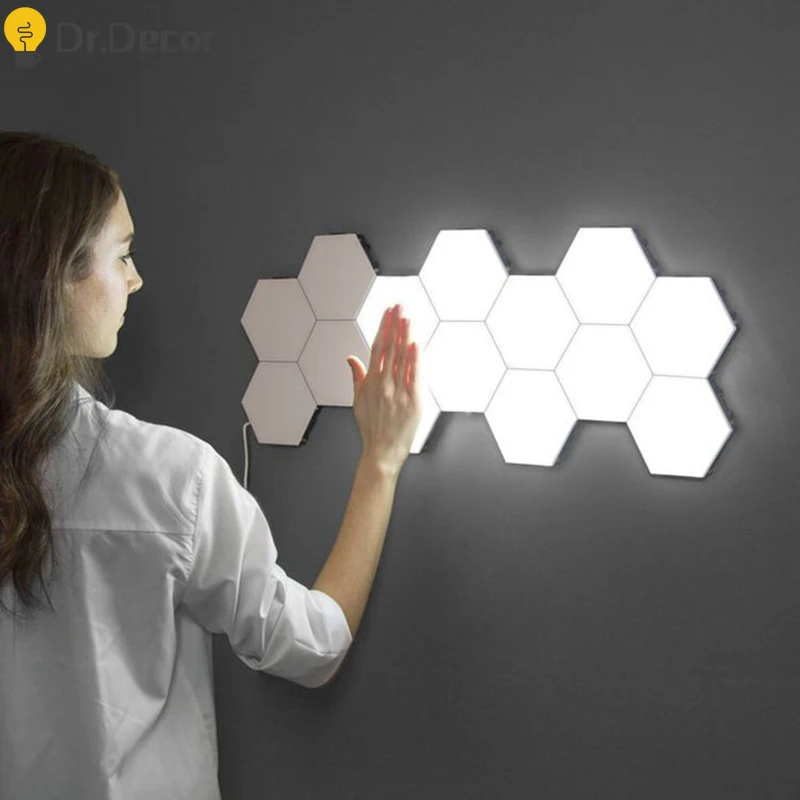 Современная Художественная светодиодная настенная лампа квантовая сенсорный