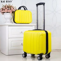 18 inch abs cabin luggage kids rolling luggage set women travel trolley suitcase with wheels carry on girls suitcase set