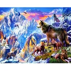 Алмазная 5D Вышивка снег, волк, картина с квадратными стразами сделай сам, вышивка крестиком, 3D Мозаика, современный декор для комнаты сделай сам