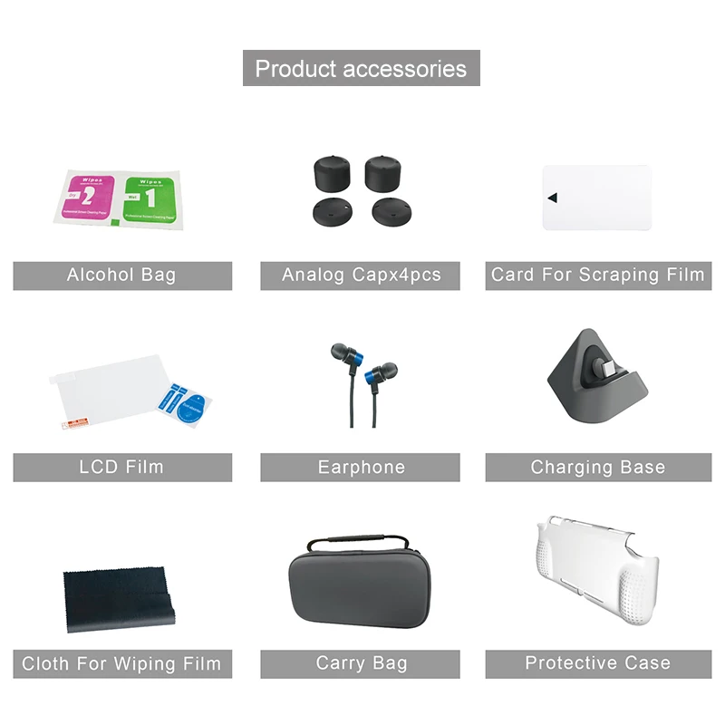 

12 In 1 Carry Bag Bundle Kit with Protective Case Charging Base Kit for Nintendo Switch Lite @M23