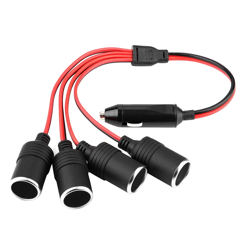 

180W 4 Way Car Charger Cigarette Lighter Plug Socket Splitter Adapter​​ With Fuse Copper Conductor Wire For 12-24V Car RV SUV