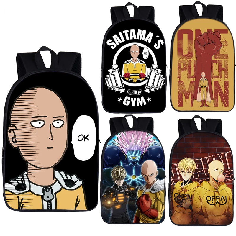 Рюкзак в стиле аниме One Punch Man для женщин и мужчин детский школьный ранец Сайтама