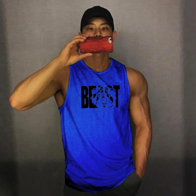 Новинка сетчатый Быстросохнущий жилет для тренировок тренажерного зала майка