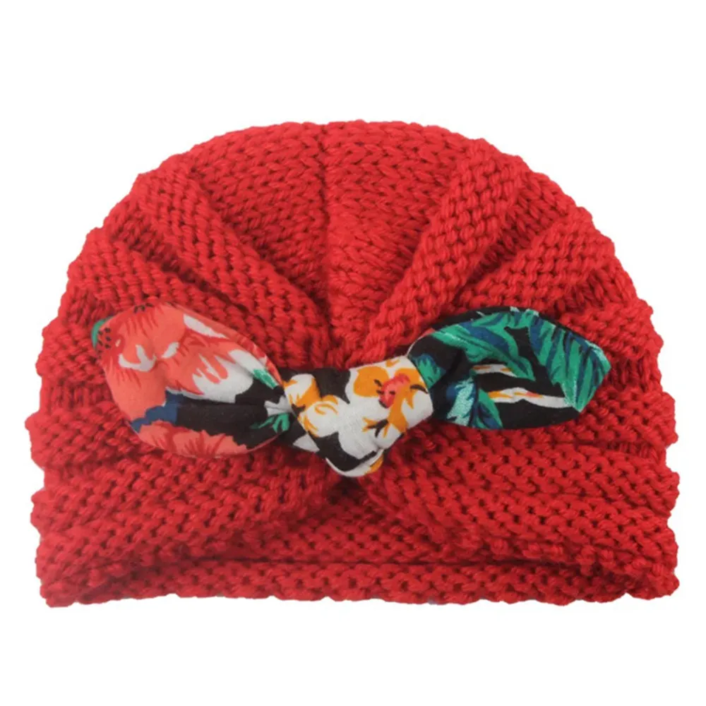 Шапка детская осенне-зимняя хлопковая с ярким бантом 1 шт. От 0 до 3 лет | Детская