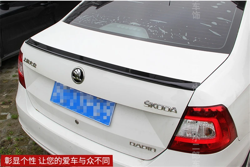 Применение для Skoda Rapid спойлер 2013, 14, 15, 16, 17, 18, 19 лет год ABS пластмассовый задний клюв утки крыло аксессуары для декорирования машины