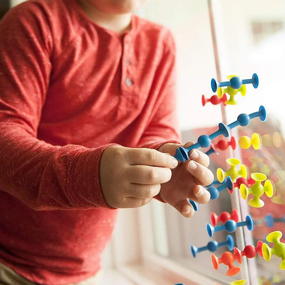 

33/58/72pcs Pop Little Suckers Assembled Sucker Suction Cup Educational Building Block Toy Girl&Boy Kids Gifts Fun Game Gift