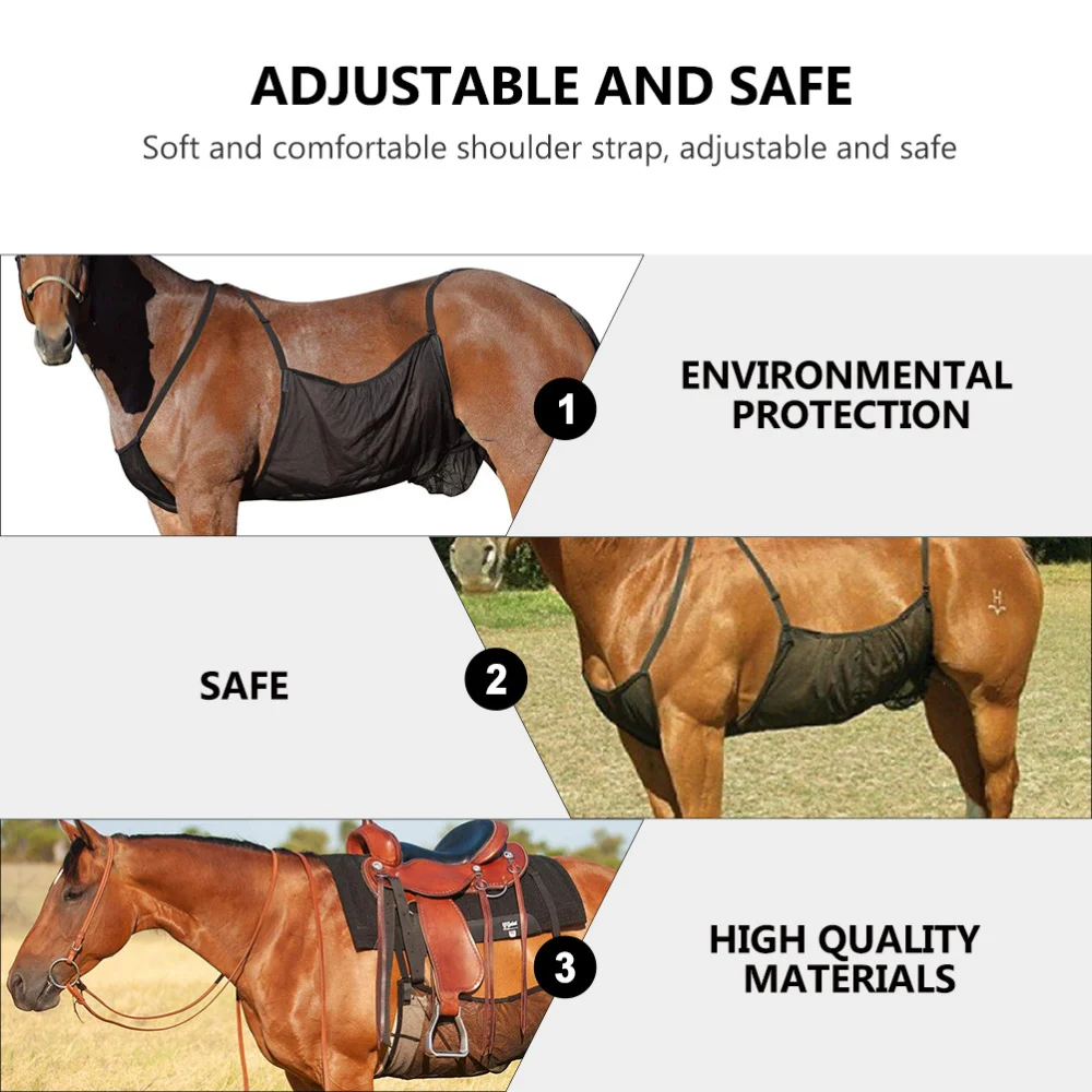 

Horse Fly Sheet Horse Belly Protective Cover Adjustable Fly Rug Fly Net Cover