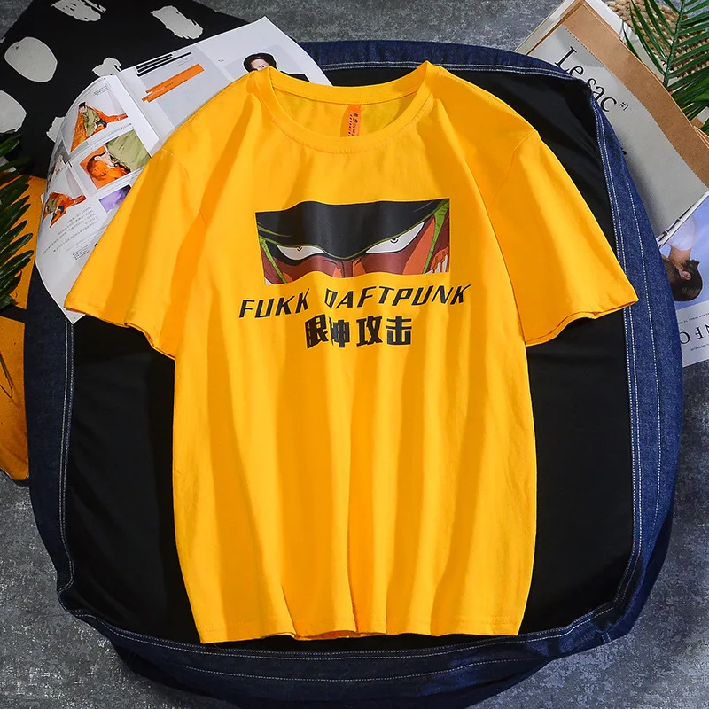 

Ybaby Summer fashion personality men and women loose cartoon short sleeve T-shirt design T-SHIRT LARGE T-SHIRT Japanese Fashion