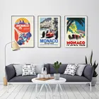 Виниловый плакат Формула 1 Монако, Картина на холсте с мотивом моторных гонок, Скандинавская Художественная печать, Современная Настенная картина для гостиной, домашний декор