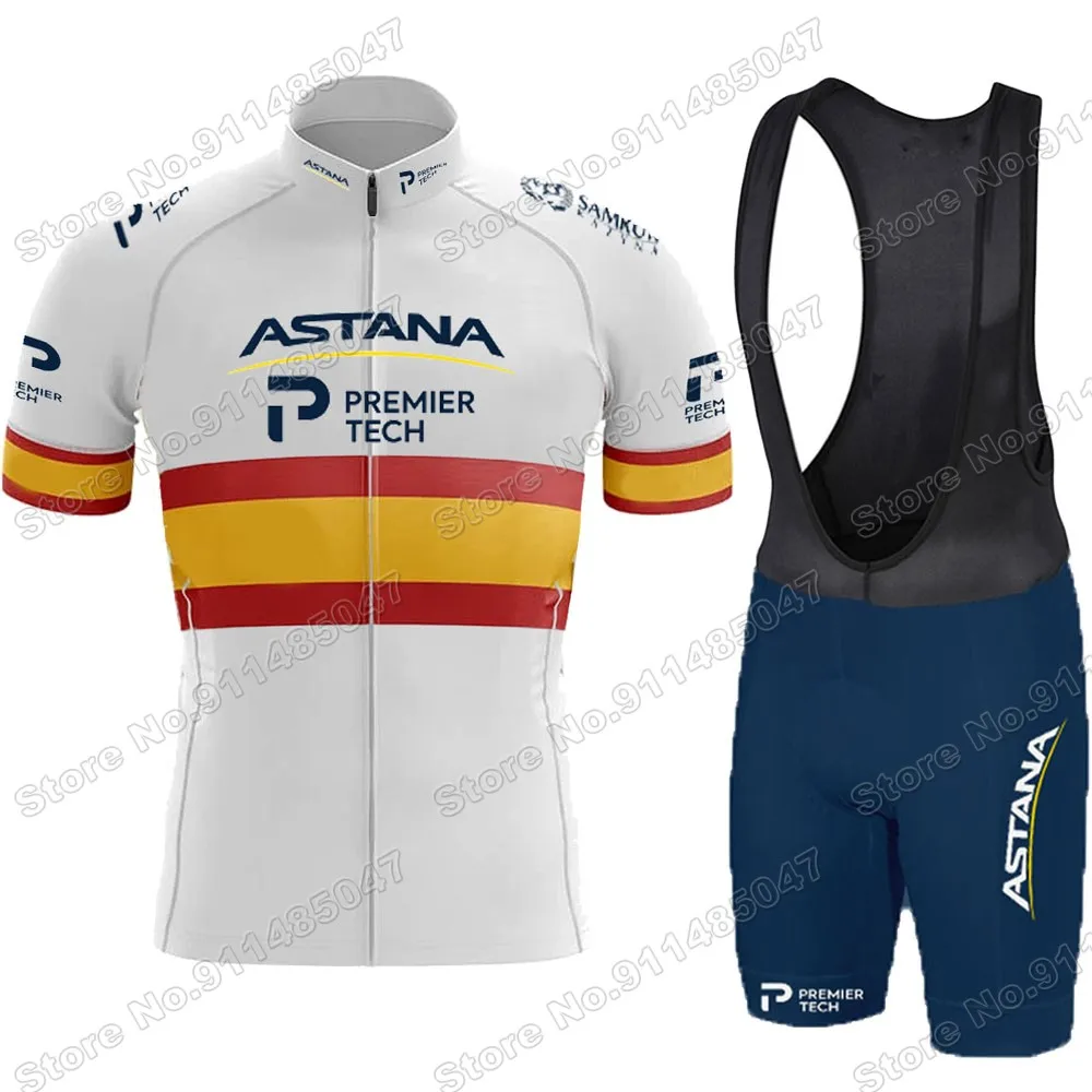 

Astana Cycling Jersey 2021 Team Spanish Champion Cycling Jersey Set Clothing Mens Road Bike Shirts Suit Bib Shorts MTB Maillot