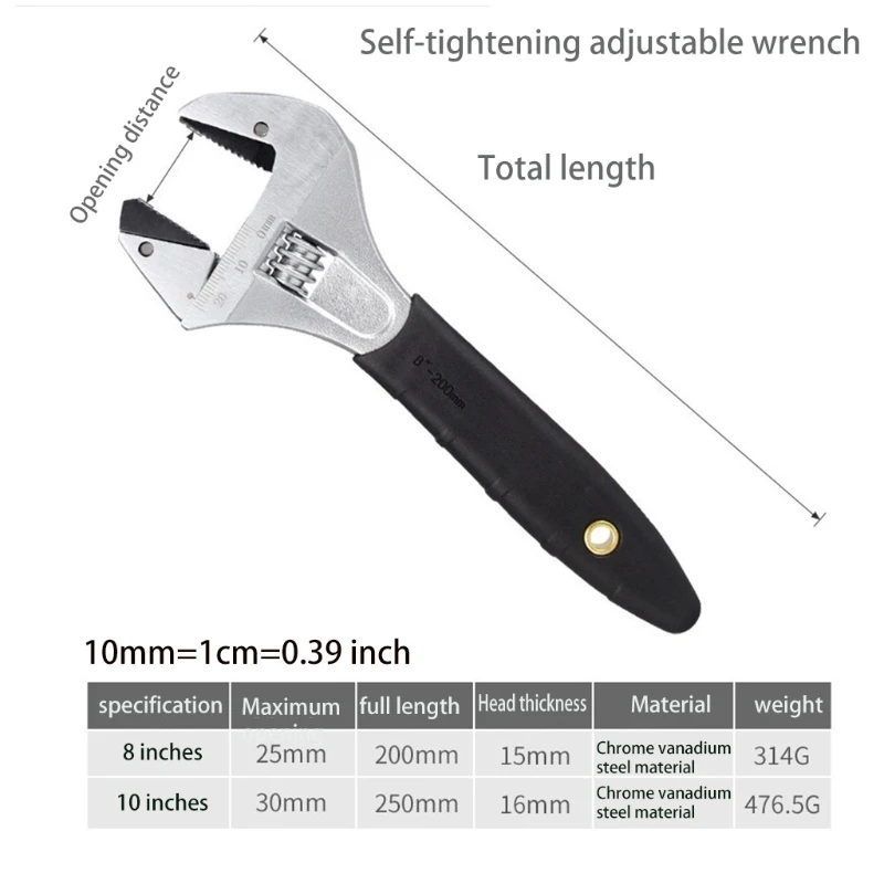 

896B Universal Key Nut Wrench Repair Bathroom Hand Tools Opening Wrench Nut Key Adjustable Wrench Spanner Repair Tool