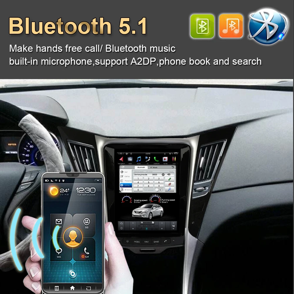 10 4 дюймовый экран в стиле Tesla Android 9 0 автомобильный GPS навигатор для HYUNDAI SONATA 2012 2014