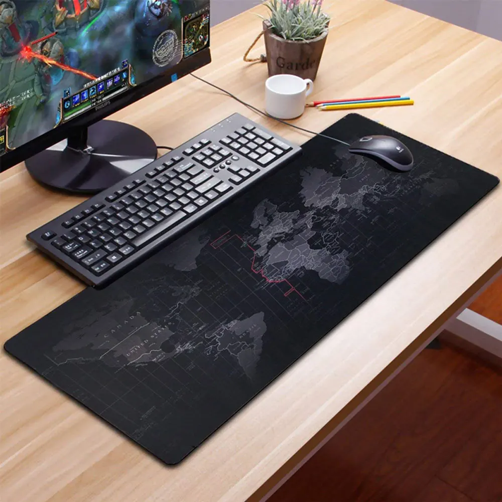 Gaming Mouse Pad Large Gamer Big Mat Computer Mousepad World Map Natural Rubber Office Keyboard Desk Game | Компьютеры и офис