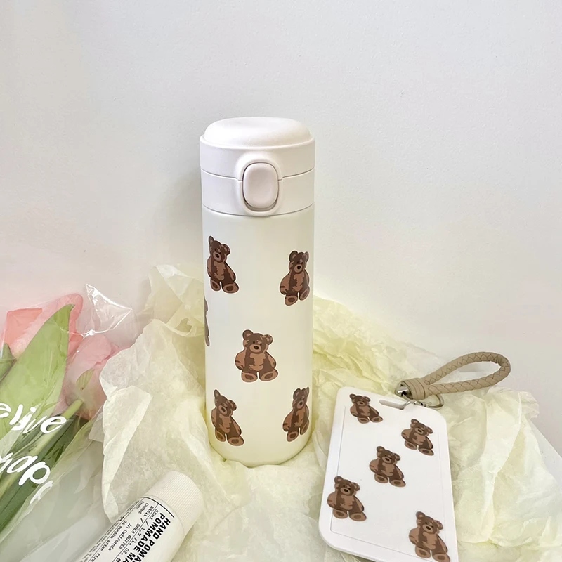 320/420 мл Kawaii Korea Bear бутылка для воды из нержавеющей стали изолированный