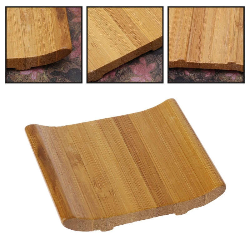 

2021 New Natural Bamboo Soap Holder Dish Bathroom Shower Plate Stand Storage Box Rack
