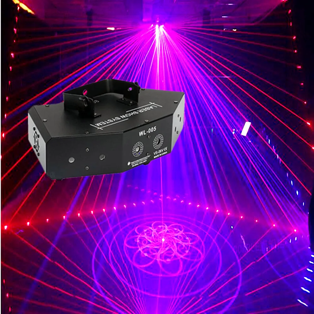 Лазерный светильник RGB праздничный сценический DMX с 6 глазами для дискотек
