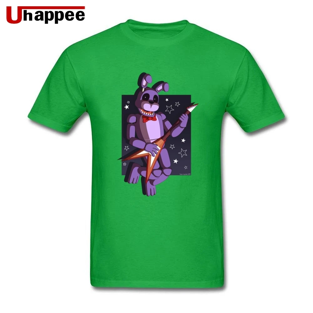 Последние футболки FNAF мужские Slim Fit белый с коротким рукавом личности Рубашки Guy негабаритных официальная одежда - Цвет: Зеленый