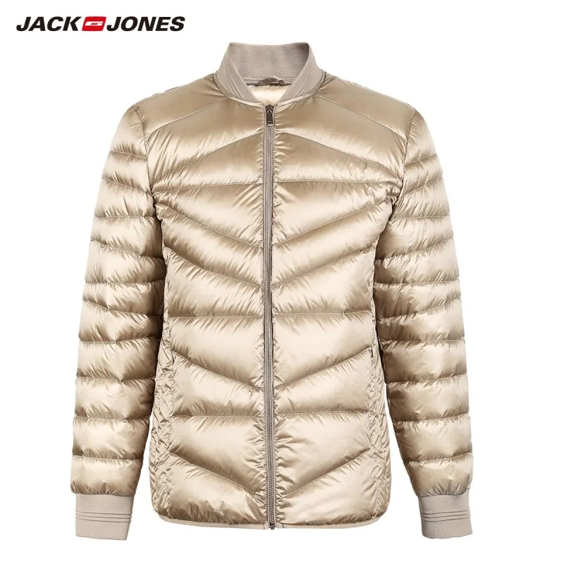 JackJones Мужская зимняя Базовая бейсбольная куртка с воротником короткий теплый