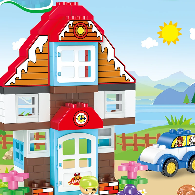 Duploed дом для отдыха большой размер строительные блоки принцесса ледяной замок из