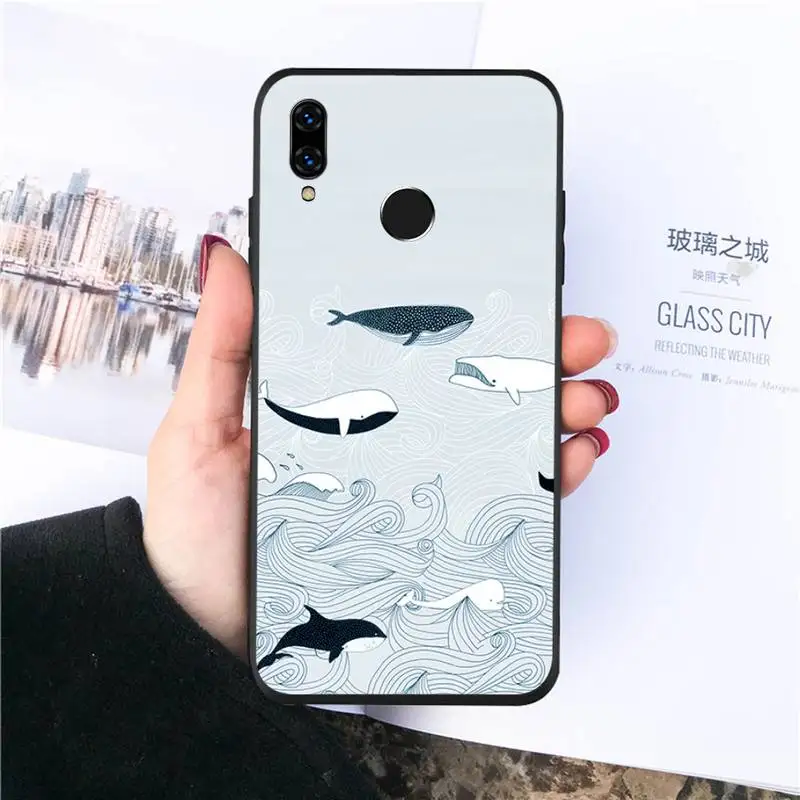 

Killer Whale Orca Watercolor Phone Cases For Huawei honor Mate P 10 20 30 40 Pro 10i 9 10 20 8 x Lite Luxury brand shell