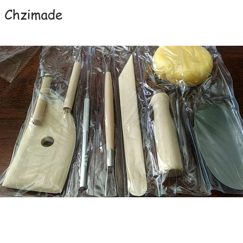 

Chzimade 8Pcs/lot Polymer Clay Sculpting Tools Set Pottery Ceramic Carving Tool Kits Wooden Handle Modeling Clay Arts Crafts