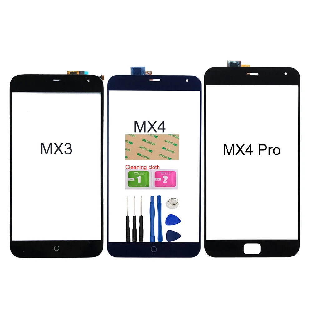 

Стекло сенсорного экрана для Meilan MX4 Pro MX3, панель дигитайзера сенсорного экрана в сборе, инструменты для датчика объектива, клей 3M