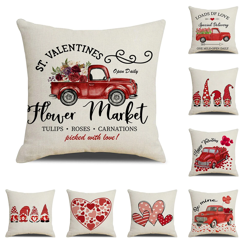 Декоративный чехол для подушки на День святого Валентина квадратная подушка