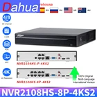 Система видеонаблюдения Dahua NVR, 4 канала, 8 каналов, poe, 8 Мп, 4K, NVR2104HS-P-4KS2, NVR2108HS-8P-4KS2, H.265, приложение для безопасности, P2P