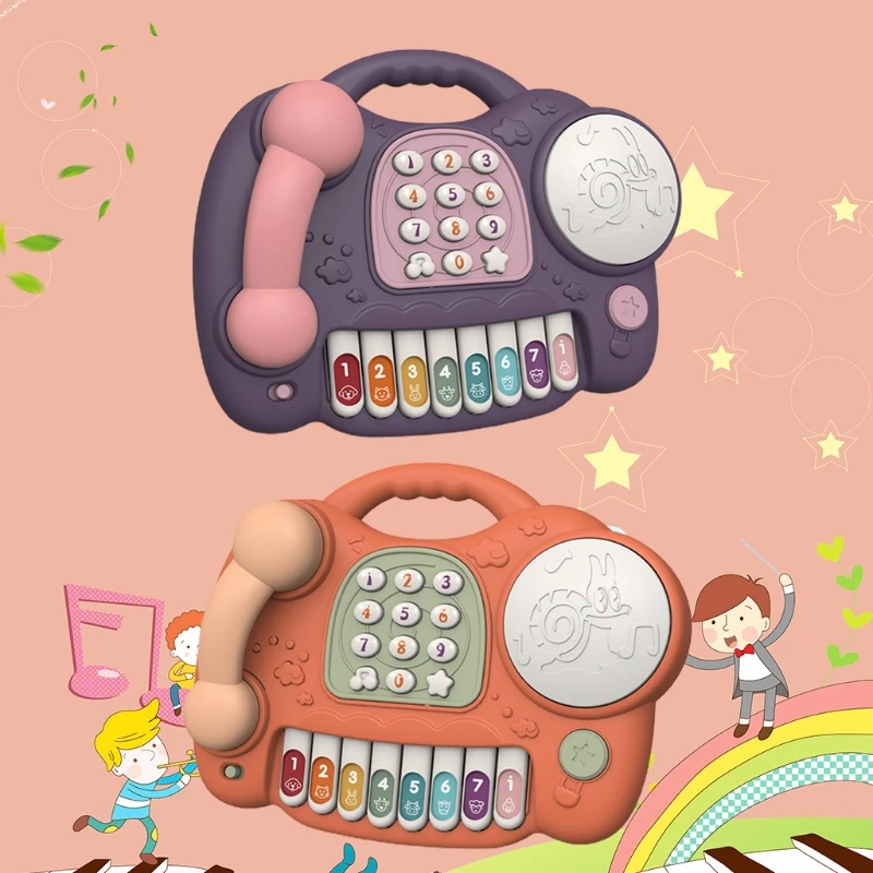

Children Lifelike Telephone Educational Set Toys for Over 1 Year Old Kids Keyboard Set Inprove Intellgence Toys
