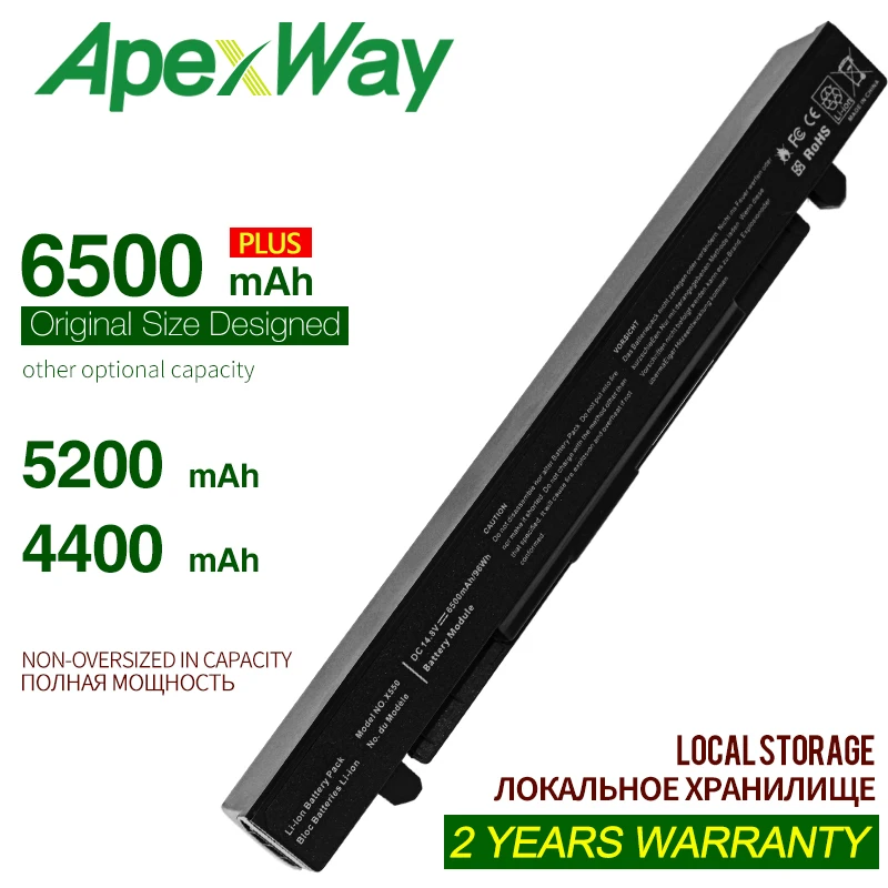 Аккумулятор ApexWay для ноутбука asus x550 x550c x450 c r510c x550l A450CC A550LA F550 F552|Аккумуляторы