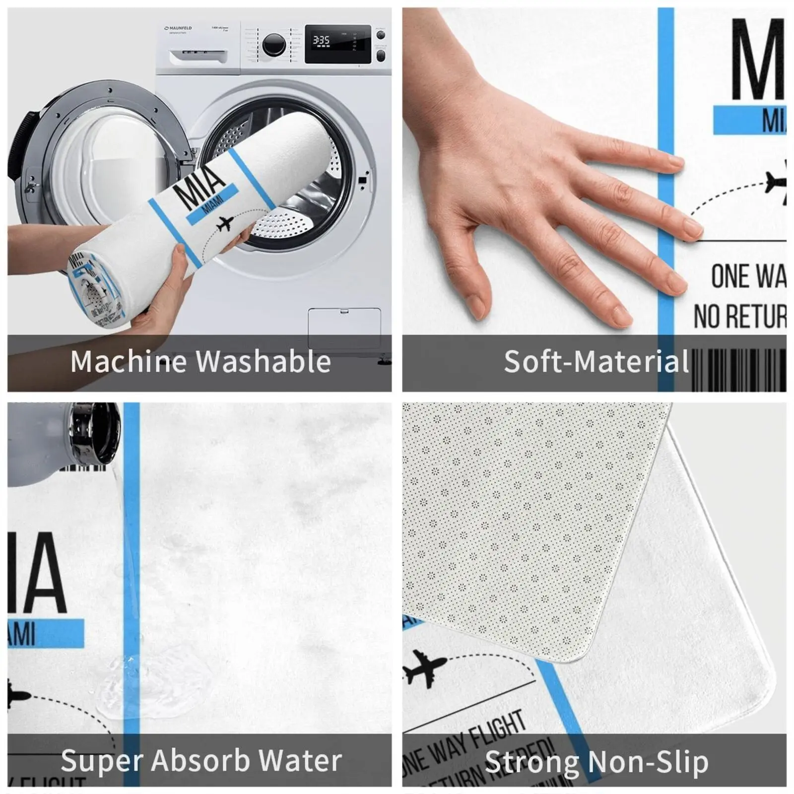Односторонний билет в Майами! Коврик для входной двери коврик ванной фетровый