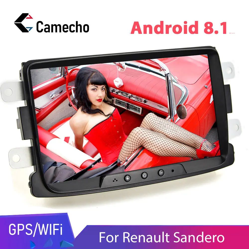 Camecho 2 din android 8 дюймов HD сенсорный Авторадио Android 8,1 gps Автомобильный мультимедийный плеер стерео для Renault Sandero Duste Logan