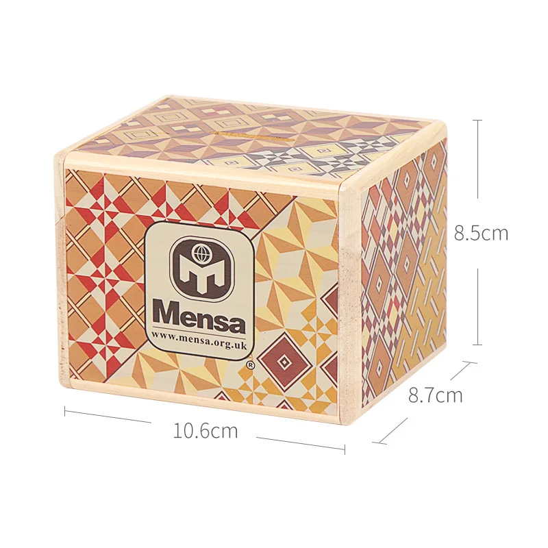 Mensa Japanese Coin Box Wooden Compartment Magic Trick Brain Teaser Logic Educational Puzzle Kids Wood Toy Gift|Пазлы| |