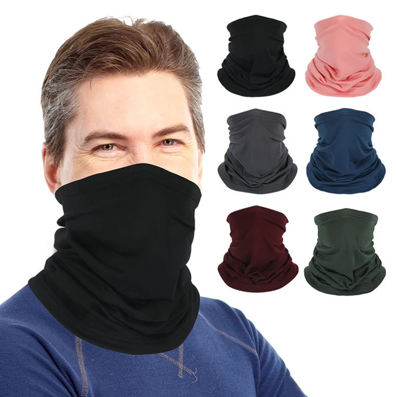 

Winter Thick Bandana Fleece Tube Scarf Outdoor Windproof Face Head Neck Warmer Gaiter Shield Women Men Solid Mask Mascarillas