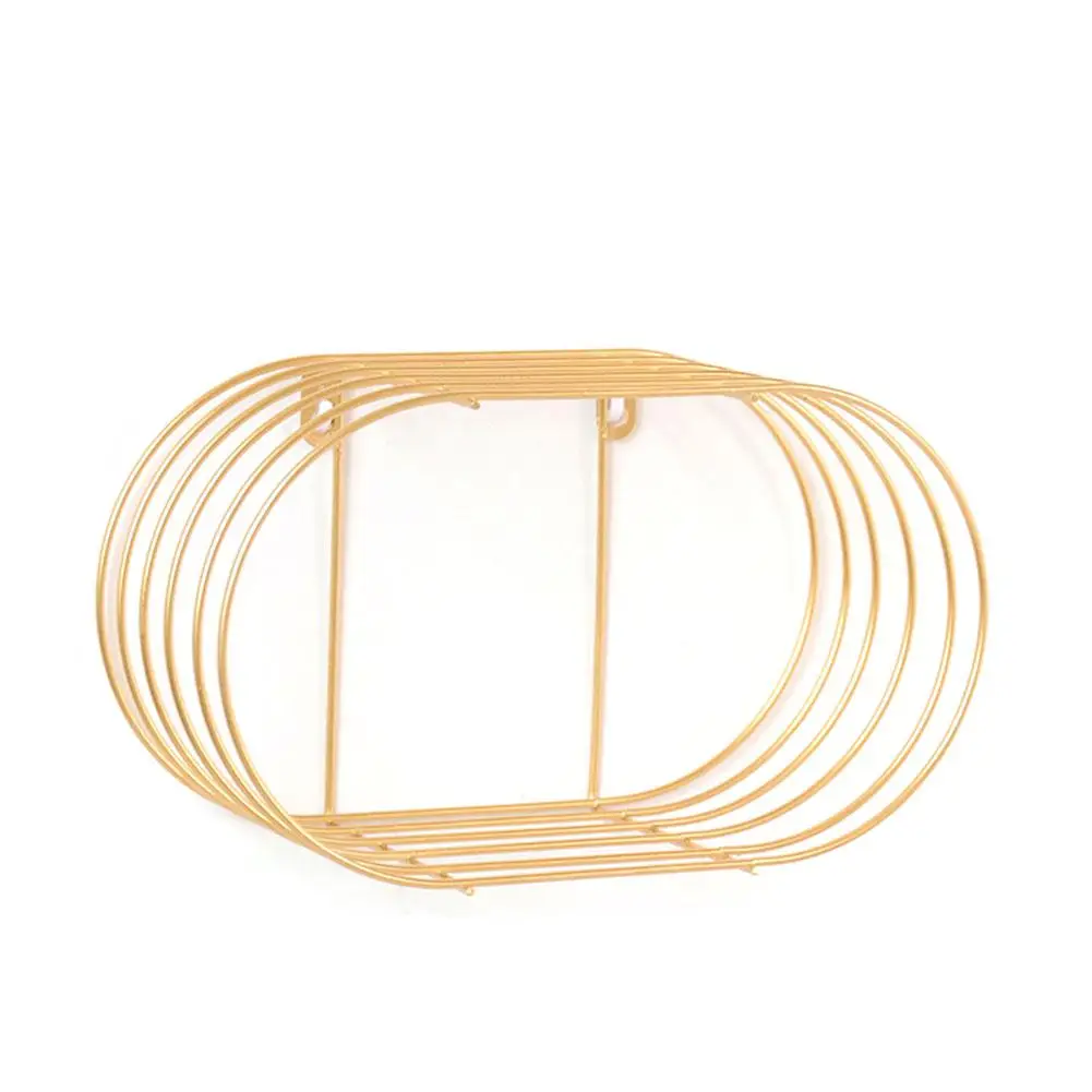 Овальная полка из кованого железа настенная стеллажи для хранения блок