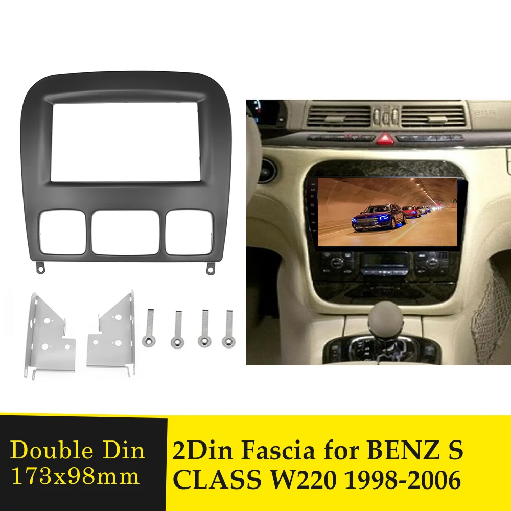 

Car Multimedia Player GPS Panel Bezel 2Din Stereo Radio Fascia Frame For Benz S Class W220 S280 S320 S350 S400 S430 S500 S600