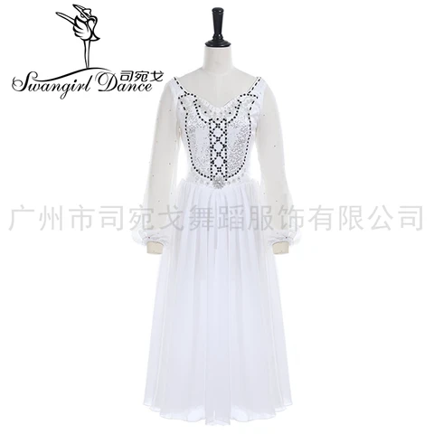 Романтичное балетное длинное платье ручной работы для девочек, модель LT0011 сценические костюмы для балета