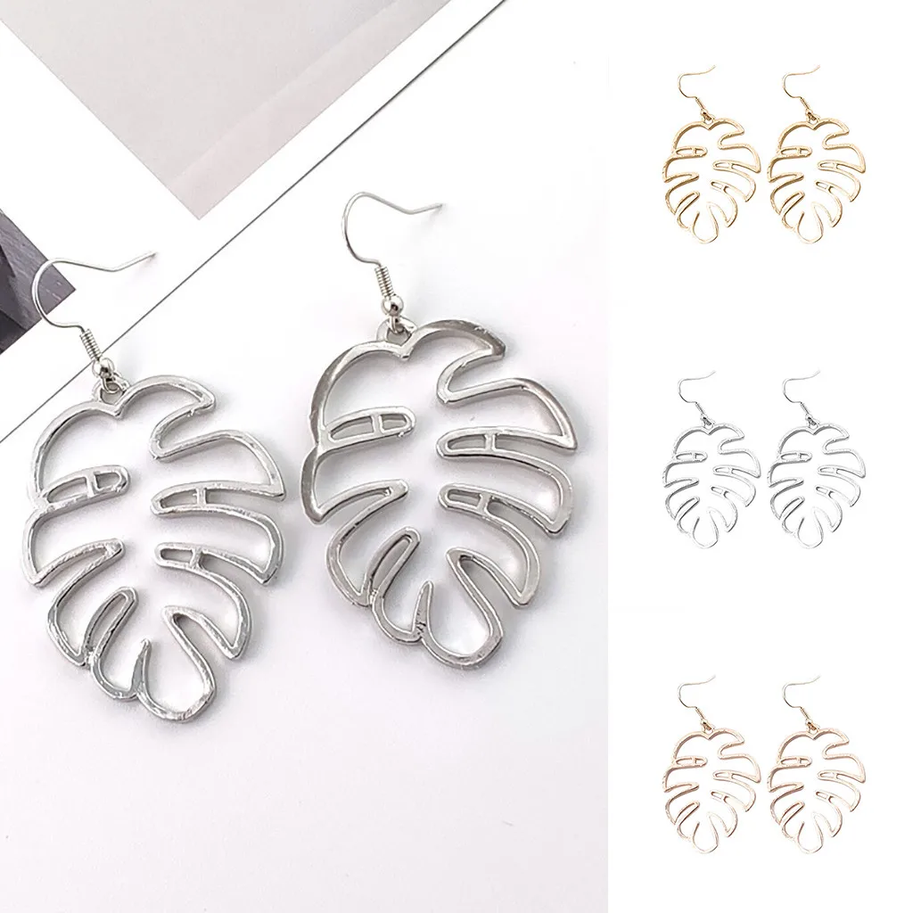 Женские Висячие серьги с листьями вечерние богемные тропических растений