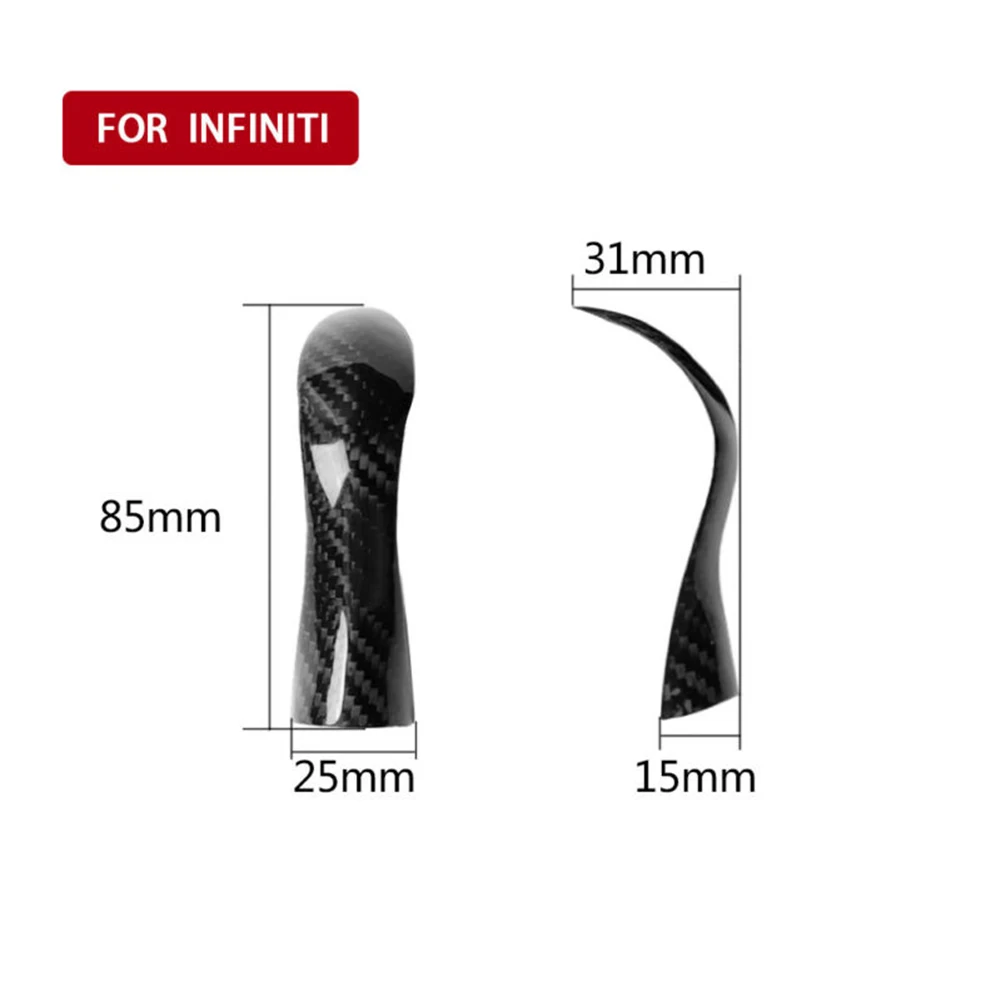 

Inner Gear Shift Knob Cover Real Carbon Fiber Car Durable New Practical