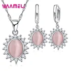 Ожерелье и серьги из серебра 925 пробы с опалом кошачий глаз