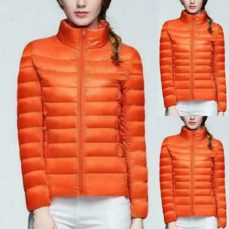 Uniqlo Стильная Женская легкая куртка на утином пуху зимняя сохраняющая тепло