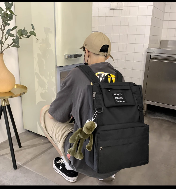 

PB3835 2021 new Simple and casual Backpack men's fashion trend college student cute schoolbag