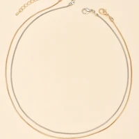 good quality double clavicle chain for women men gold silver chocker jewelry on the neck 2021 trend necklace