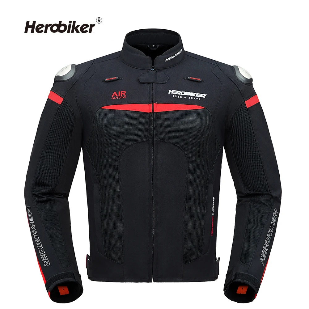 HEROBIKER-Black HEROBIKER мотоциклетная куртка защитная мотоциклетная мужская куртка для мотокросса для гонок по бездорожью мотоциклетная одежда мотоциклетная защита - Цвет: HEROBIKER-Black