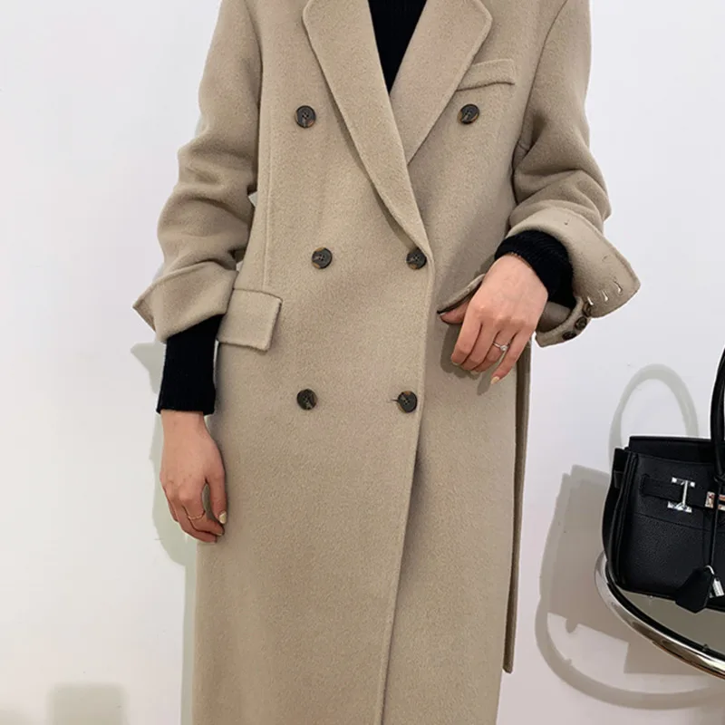 LANMREM 2022 зимние женские пальто теплый шерстяной Тренч с длинным рукавом уличная