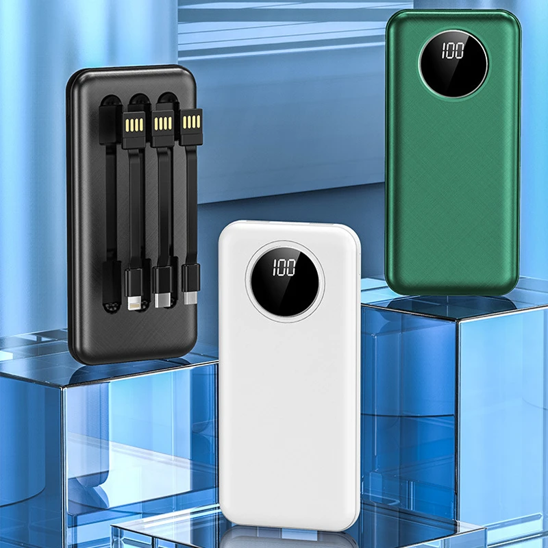 

Портативное зарядное устройство с кабелем Micro USB Type-C, 20000 мАч