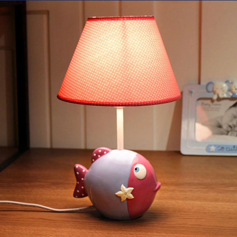 Настольные лампы с мультяшными рыбками современные светодиодные осветительные